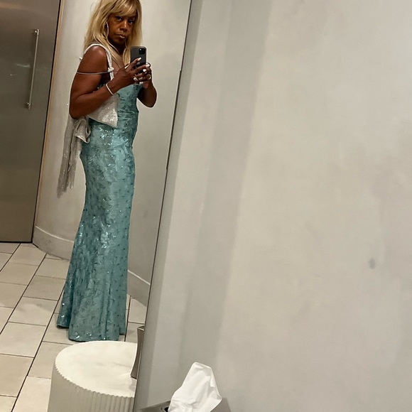 Speechless Blue Sequin Maxi Dress Mermaid Size 9 - Picture 13 of 13